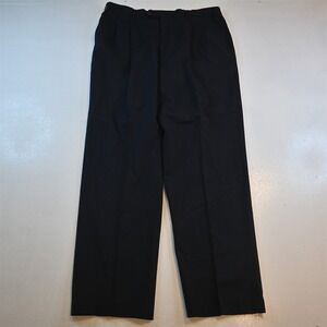 Mens Uniform 36x32 Black Wool Suspender Buttons Pleated‎ Full Cut Dress Pants